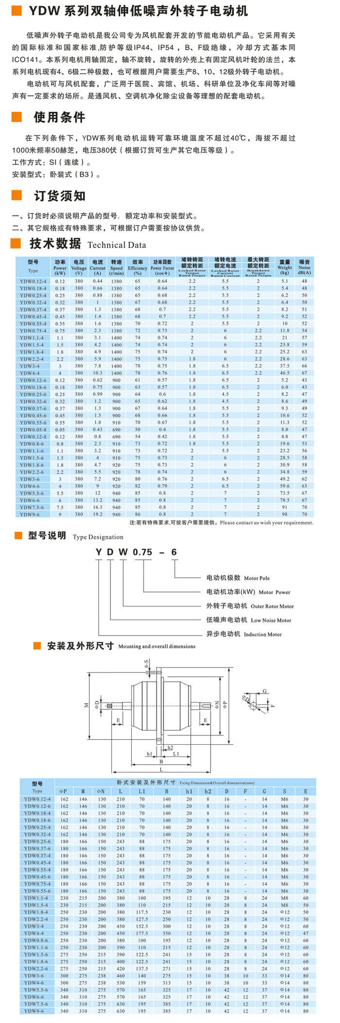 YDW雙軸伸外轉子異步電動機