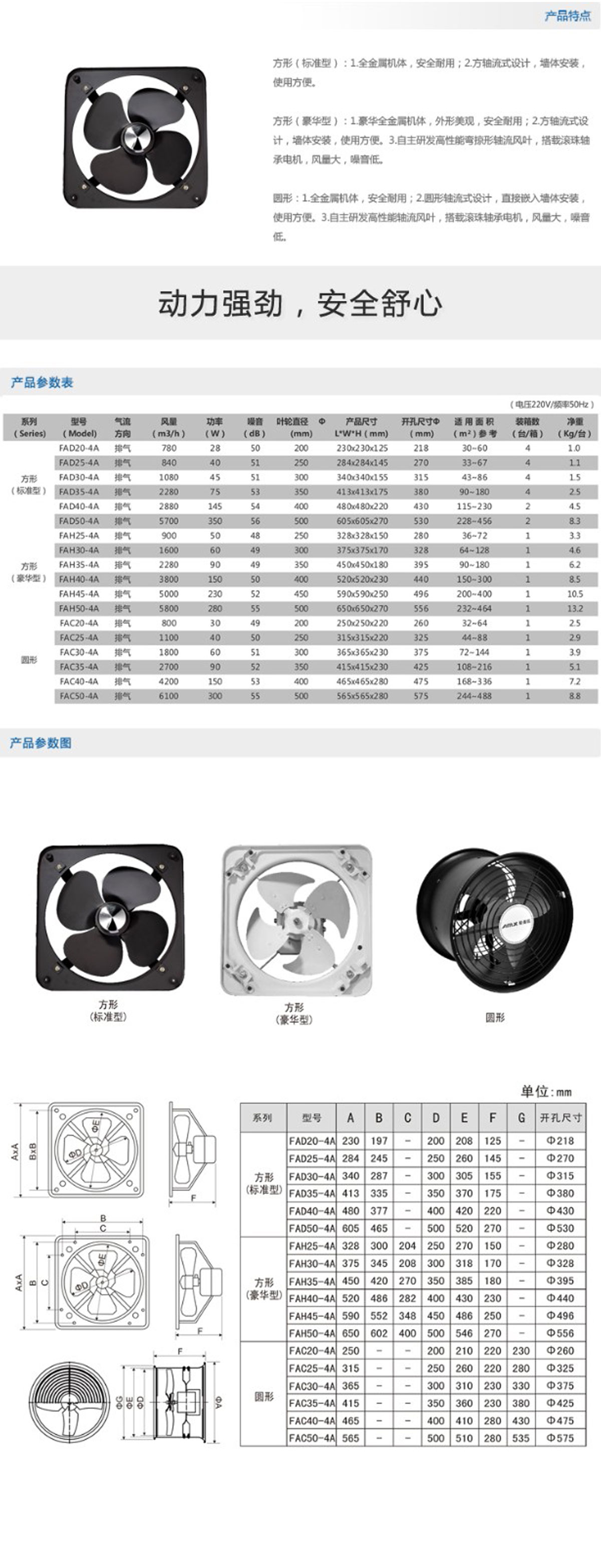 FA系列全金屬換氣扇